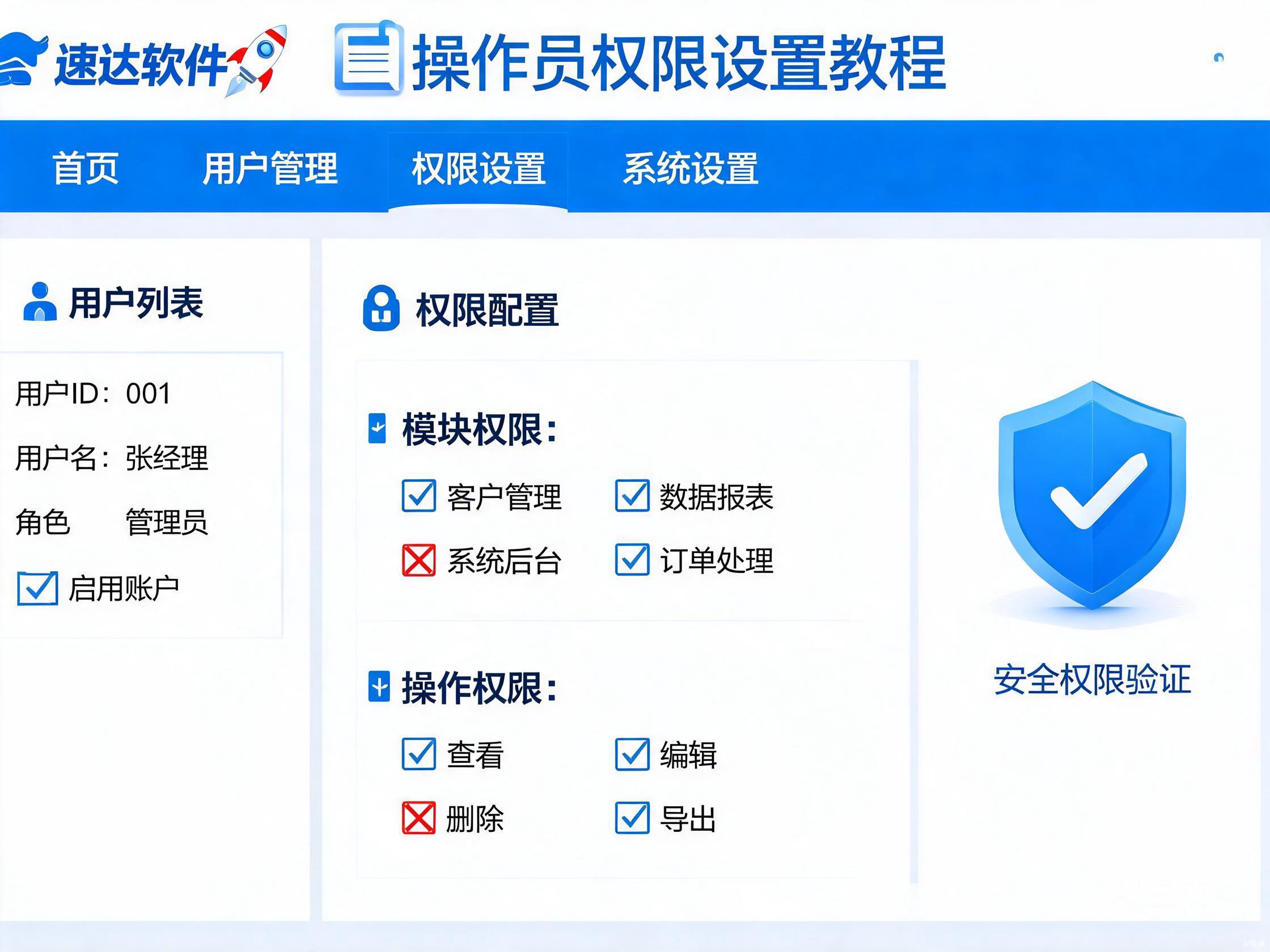 速达软件操作员权限设置详解