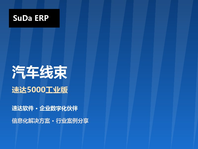 汽车线束组装企业管理方案 速达软件助力xxx电器实现订单与工序协同
