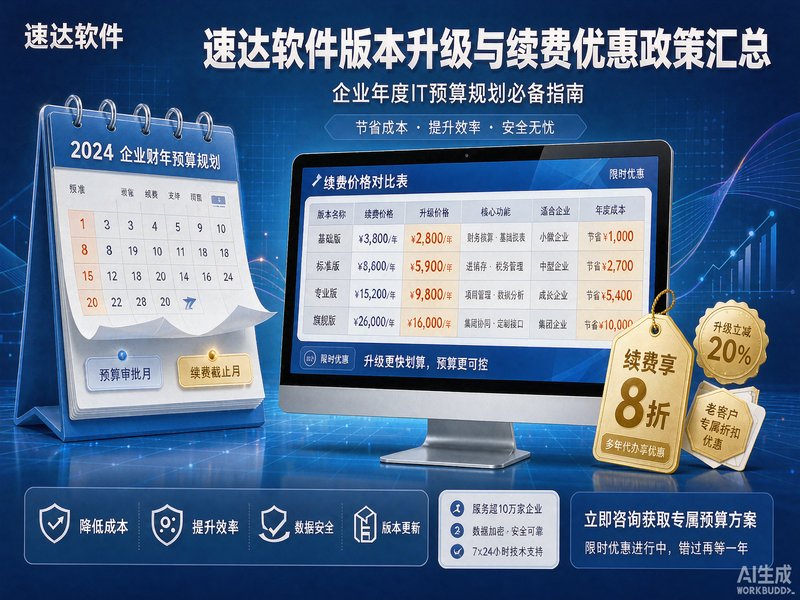 速达软件版本升级与续费优惠政策详解｜2026全国企业IT预算省钱指南
