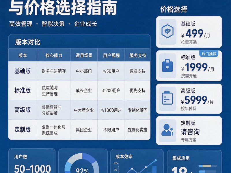 速达天耀系列ERP各版本价格与功能全景对比｜2026全国中小企业选型采购指南