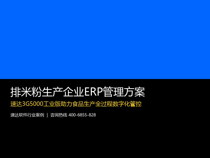 排米粉生产企业ERP管理方案