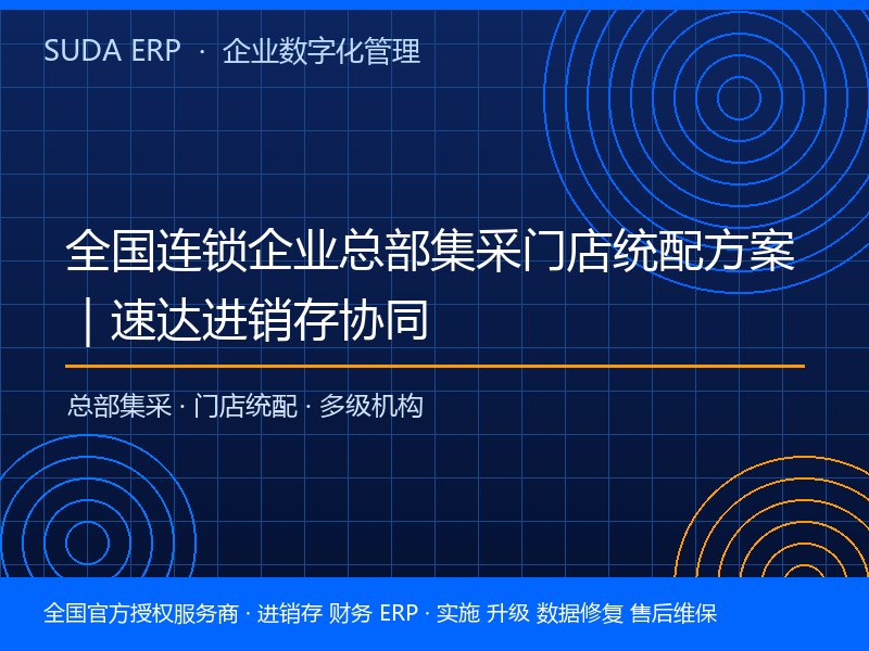全国连锁企业总部集采门店统配方案|速达进销存协同