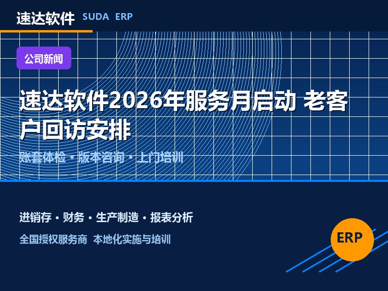 速达软件2026年服务月启动 全国老客户回访与巡检安排