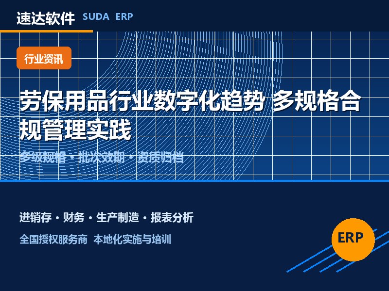 劳保用品行业数字化趋势 速达软件多规格合规管理实践